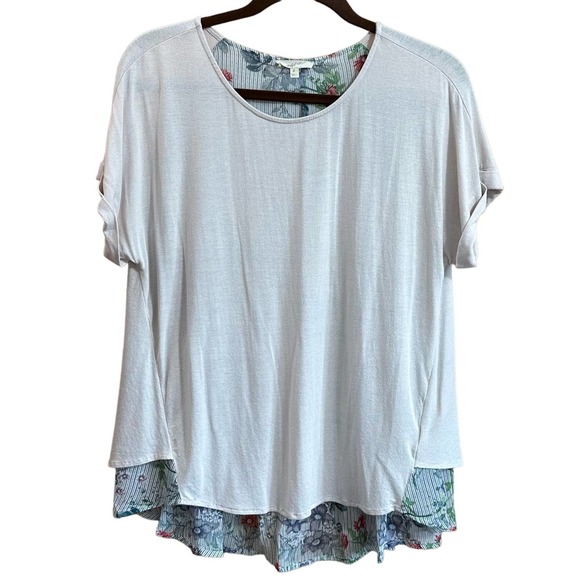 EUC, Mystree Women's Sz Small Short Sleeve Cuffed Hi-Lo Pullover Top - Picture 1 of 10